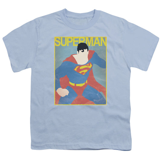 Superman - Simple Sm Poster - Short Sleeve Youth 18/1 - Light Blue T-shirt