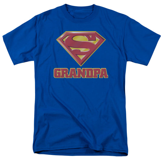 Superman - Super Grandpa - Short Sleeve Adult 18/1 - Royal Blue T-shirt