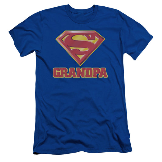 Superman - Super Grandpa - Short Sleeve Adult 30/1 - Royal Blue T-shirt