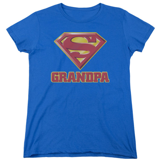 Superman - Super Grandpa - Short Sleeve Womens Tee - Royal Blue T-shirt