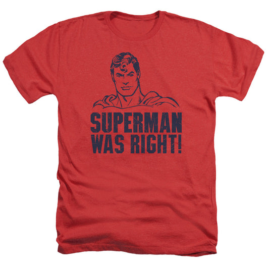 Superman - Was Right - Adult Heather - Red