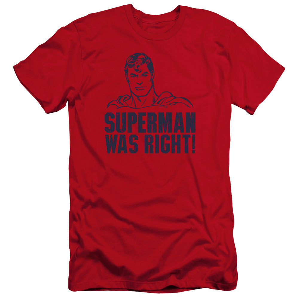 Superman - Was Right-premuim Canvas Adult Slim Fit 30/1 - Red