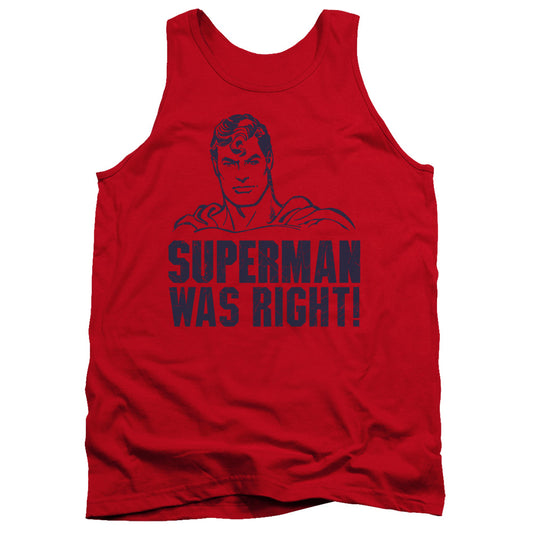 Superman - Was Right - Adult Tank - Red