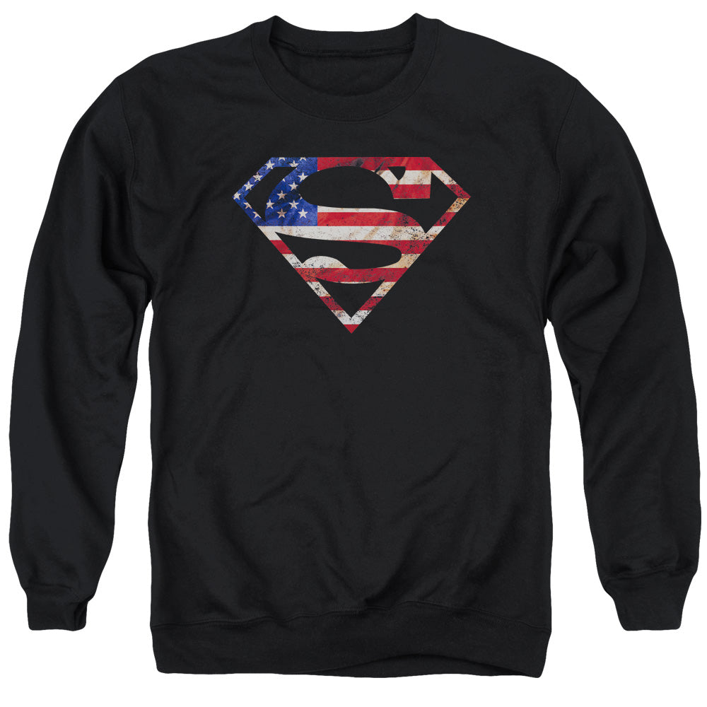 Superman - Super Patriot - Adult Crewneck Sweatshirt - Black