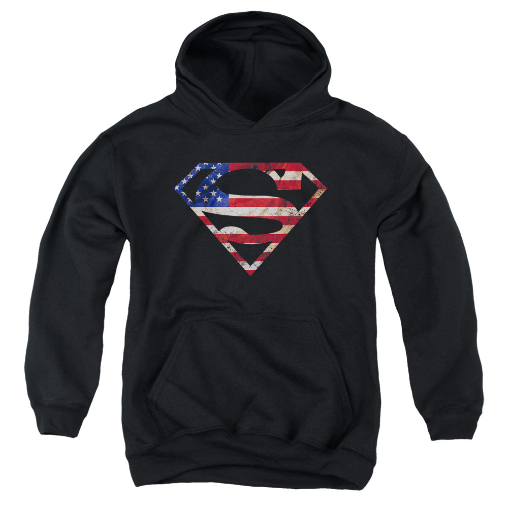 Superman - Super Patriot - Youth Pull-over Hoodie - Black