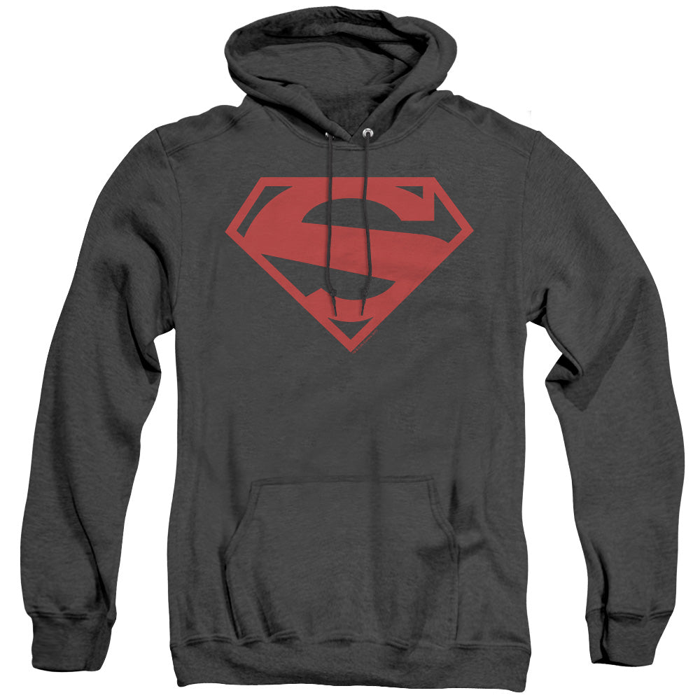 Superman - 52 Red Block - Adult Heather Hoodie - Black