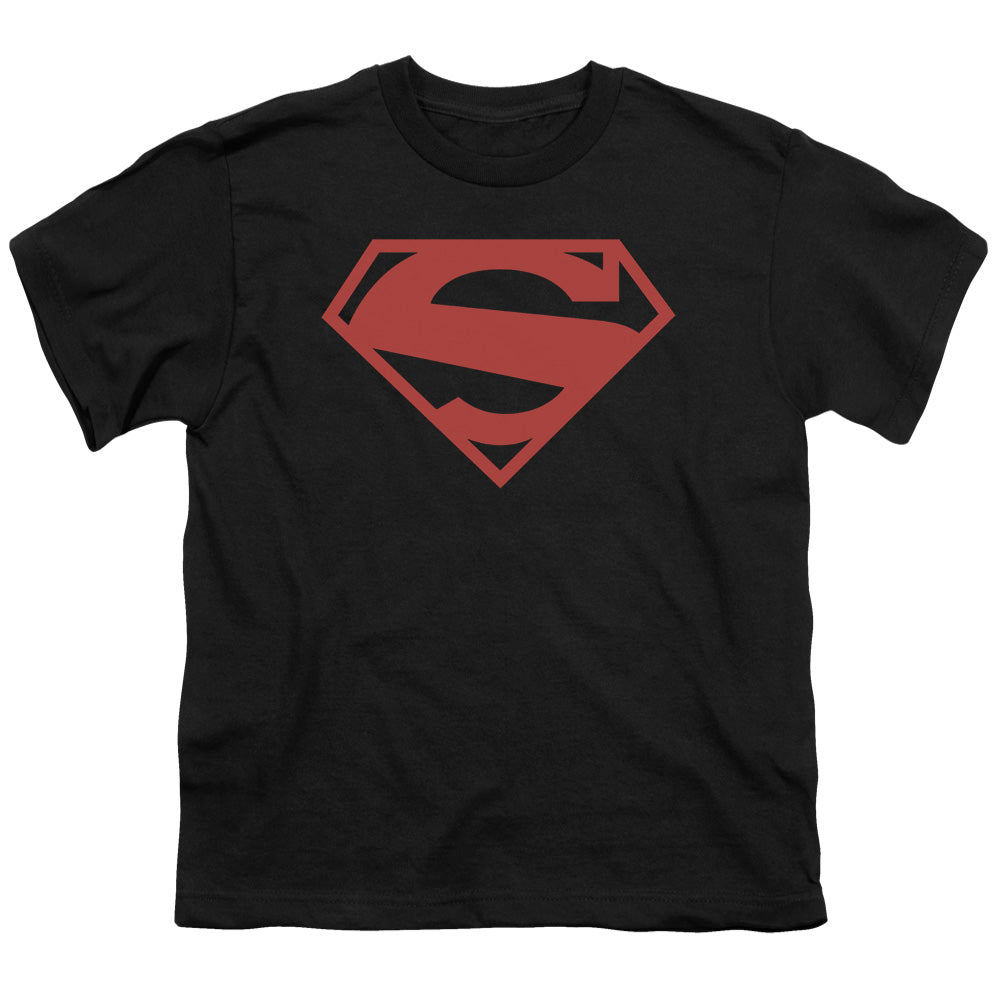 Superman - 52 Red Block - Short Sleeve Youth 18/1 - Black T-shirt