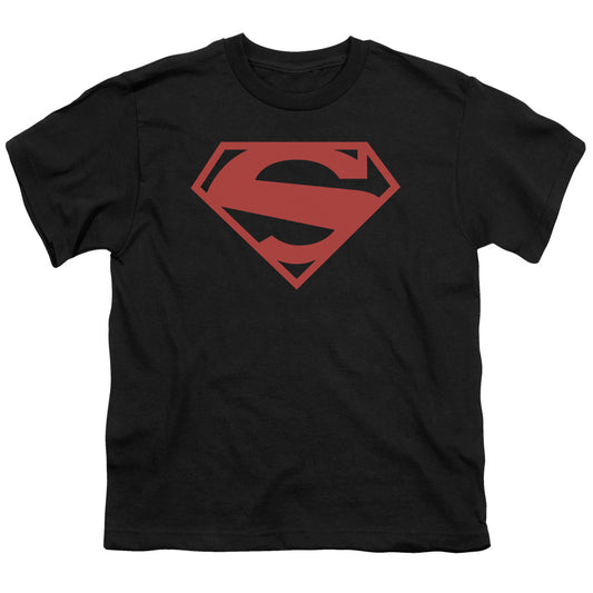 Superman - 52 Red Block - Short Sleeve Youth 18/1 - Black T-shirt