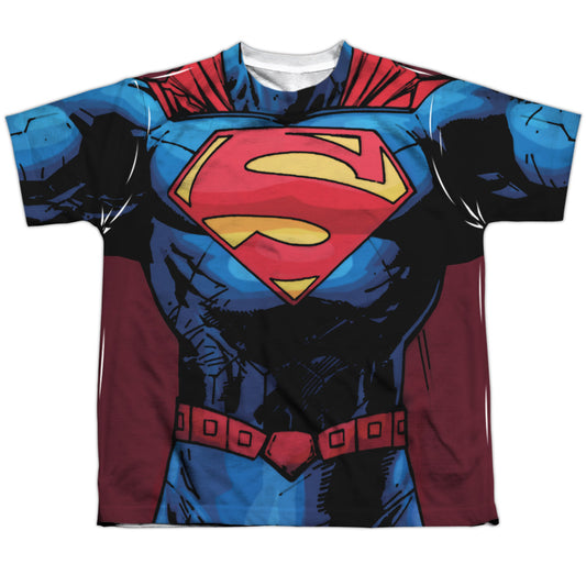 Superman - New 52 Superman - Short Sleeve Youth Poly Crew - White T-shirt