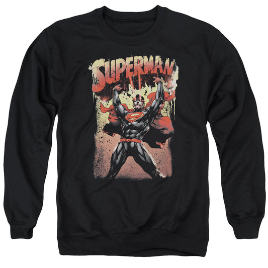 Superman - Lift Up - Adult Crewneck Sweatshirt - Black