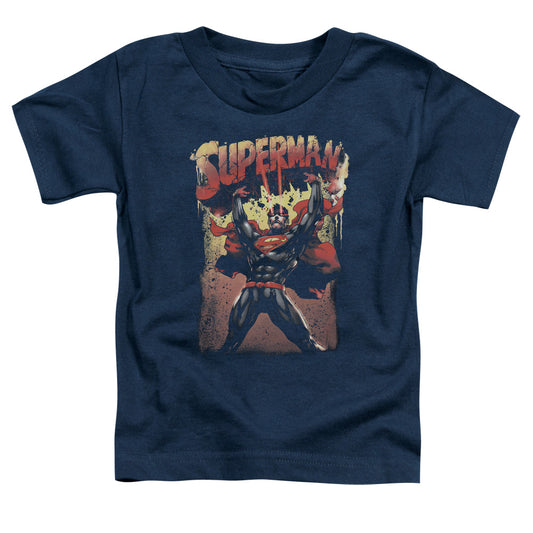 Superman - Lift Up - Short Sleeve Toddler Tee - Navy T-shirt