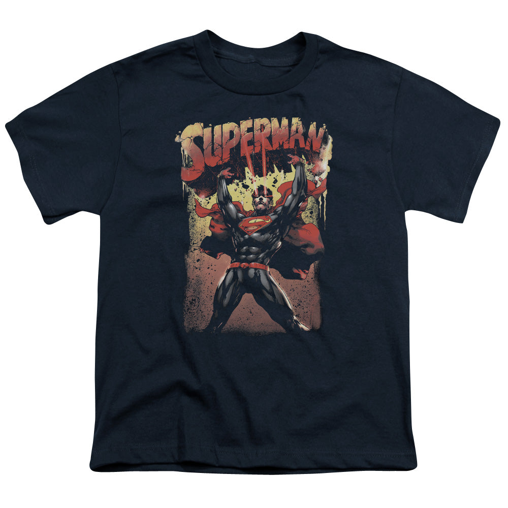 Superman - Lift Up - Short Sleeve Youth 18/1 - Navy T-shirt
