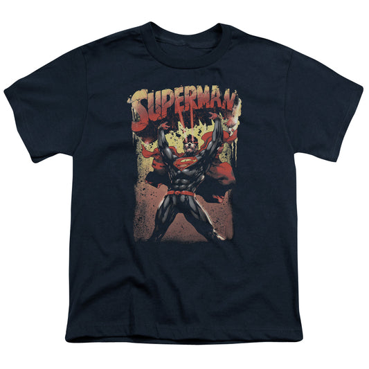 Superman - Lift Up - Short Sleeve Youth 18/1 - Navy T-shirt