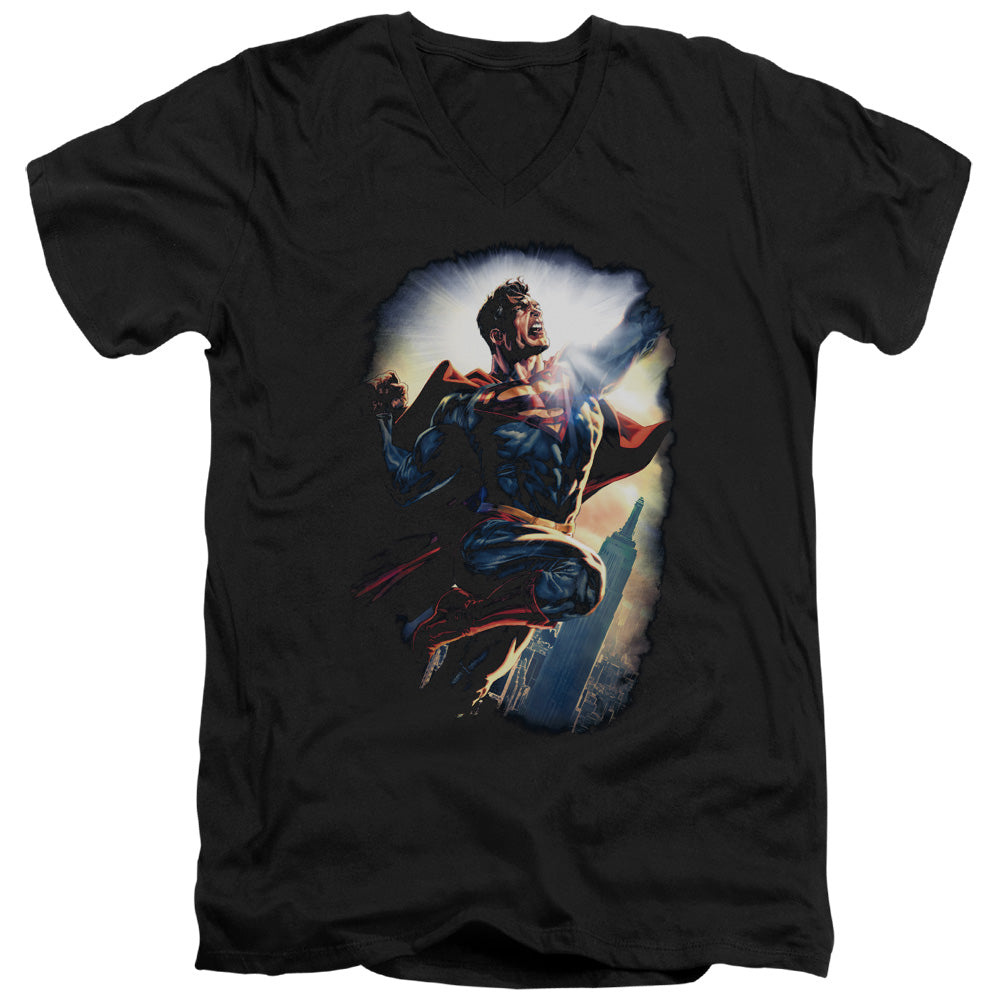 Superman - Ck Superstar - Short Sleeve Adult V-neck 30/1 - Black T-shirt