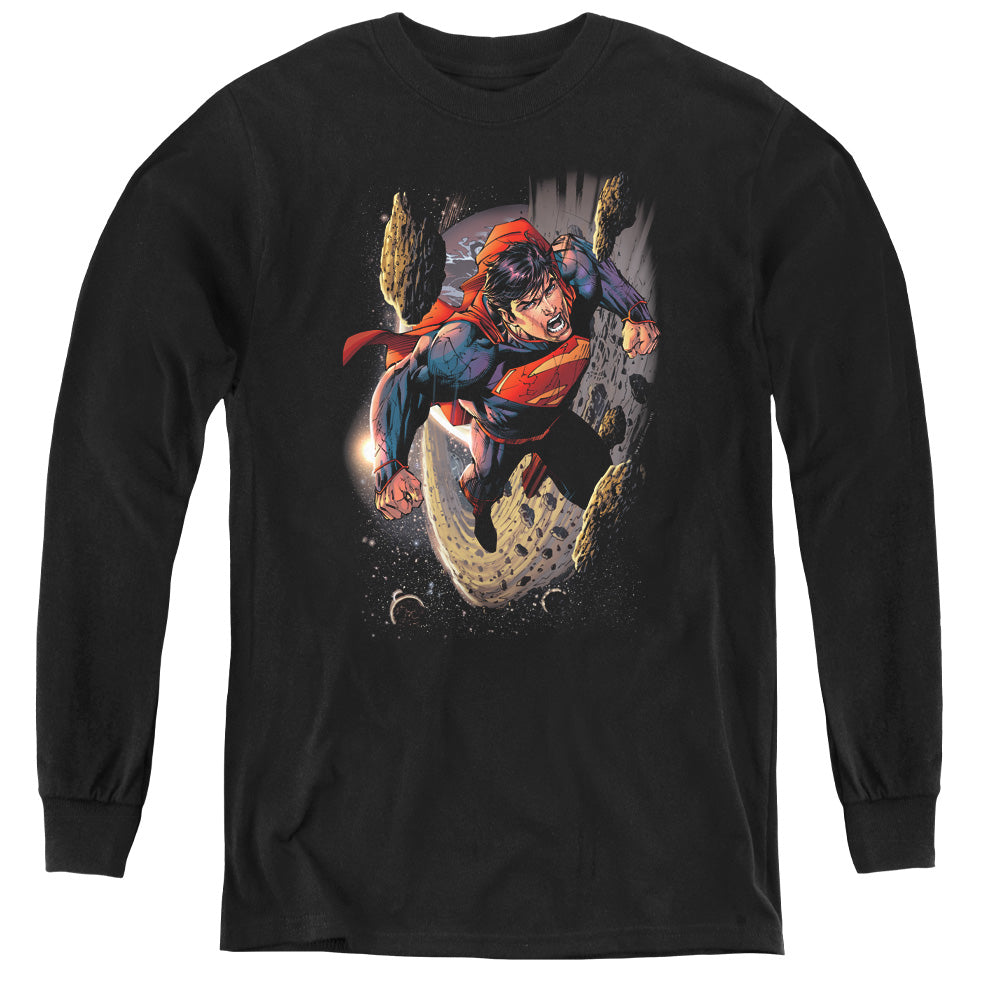Superman - Orbit - Youth Long Sleeve Tee - Black
