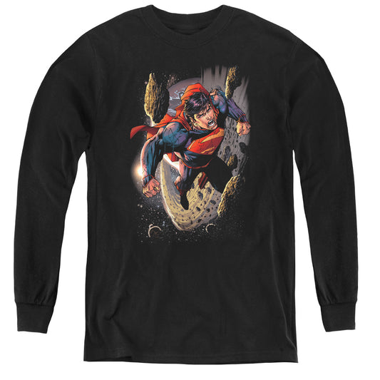 Superman - Orbit - Youth Long Sleeve Tee - Black