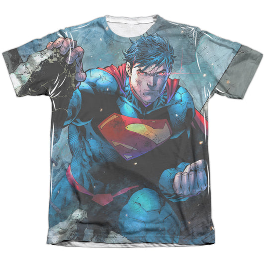 Superman - Rumble - Adult Poly/cotton Short Sleeve Tee - White T-shirt