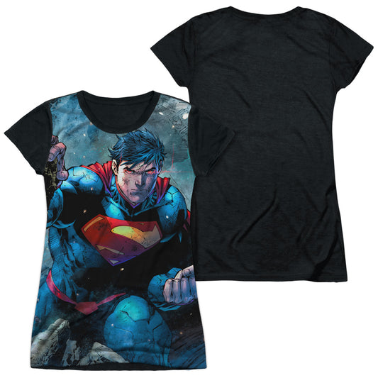 Superman - Rumble - Short Sleeve Junior Poly Black Back - White T-shirt