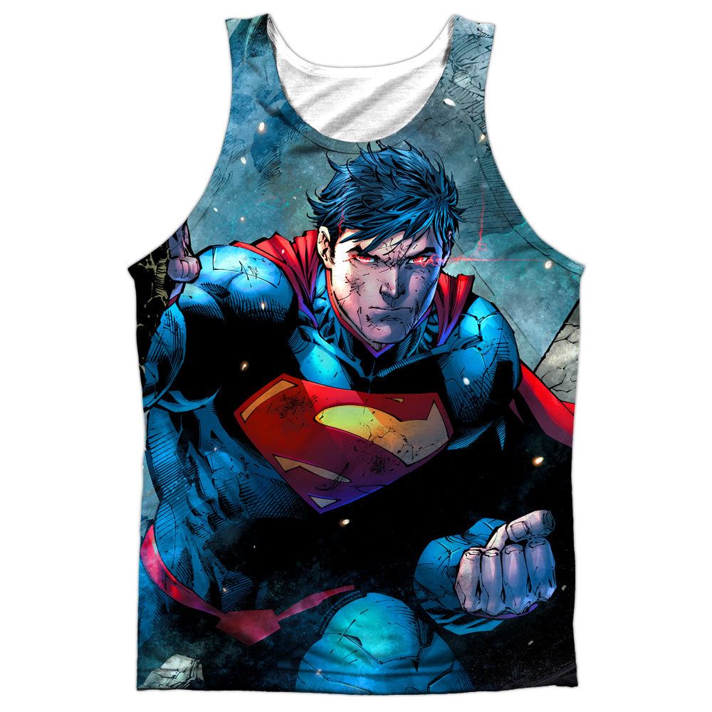 Superman - Rumble - Adult 100% Poly Tank Top - White