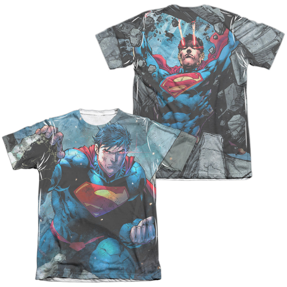 Superman - Rumble (Front/back Print) - Adult Poly/cotton Short Sleeve Tee - White T-shirt