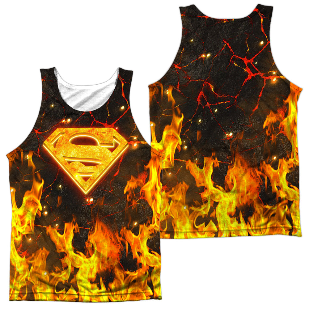 Superman Fire Logo (Front/back Print)-adult 100% Poly