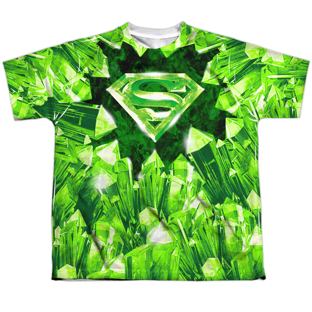 Superman - Kryptonite Shield - Short Sleeve Youth Poly Crew - White T-shirt