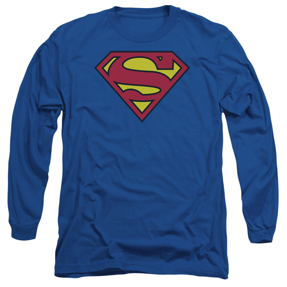 Superman - Classic Logo - Long Sleeve Adult 18/1 - Royal T-shirt