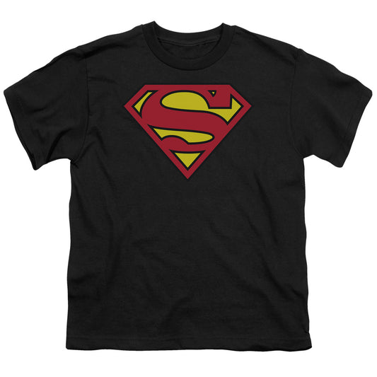 SUPERMAN CLASSIC LOGO - S/S YOUTH 18/1 - BLACK T-Shirt