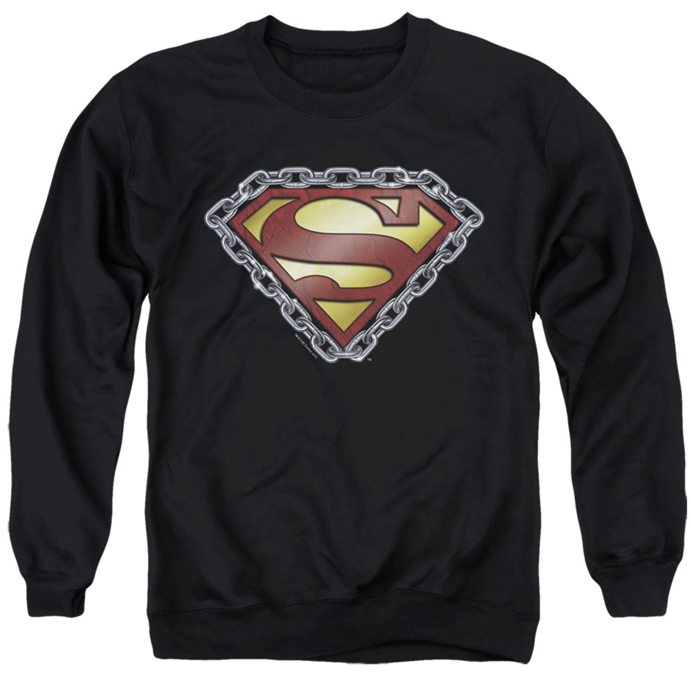 Superman - Chained Shield - Adult Crewneck Sweatshirt - Black