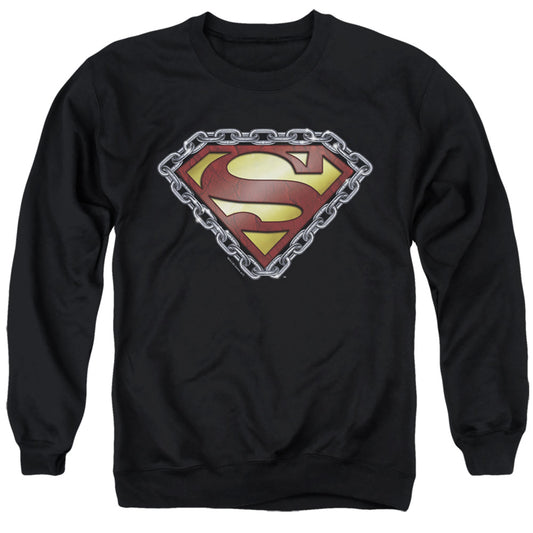 Superman - Chained Shield - Adult Crewneck Sweatshirt - Black