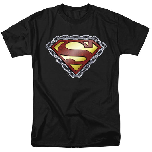 Superman - Chained Shield - Short Sleeve Adult 18/1 - Black T-shirt