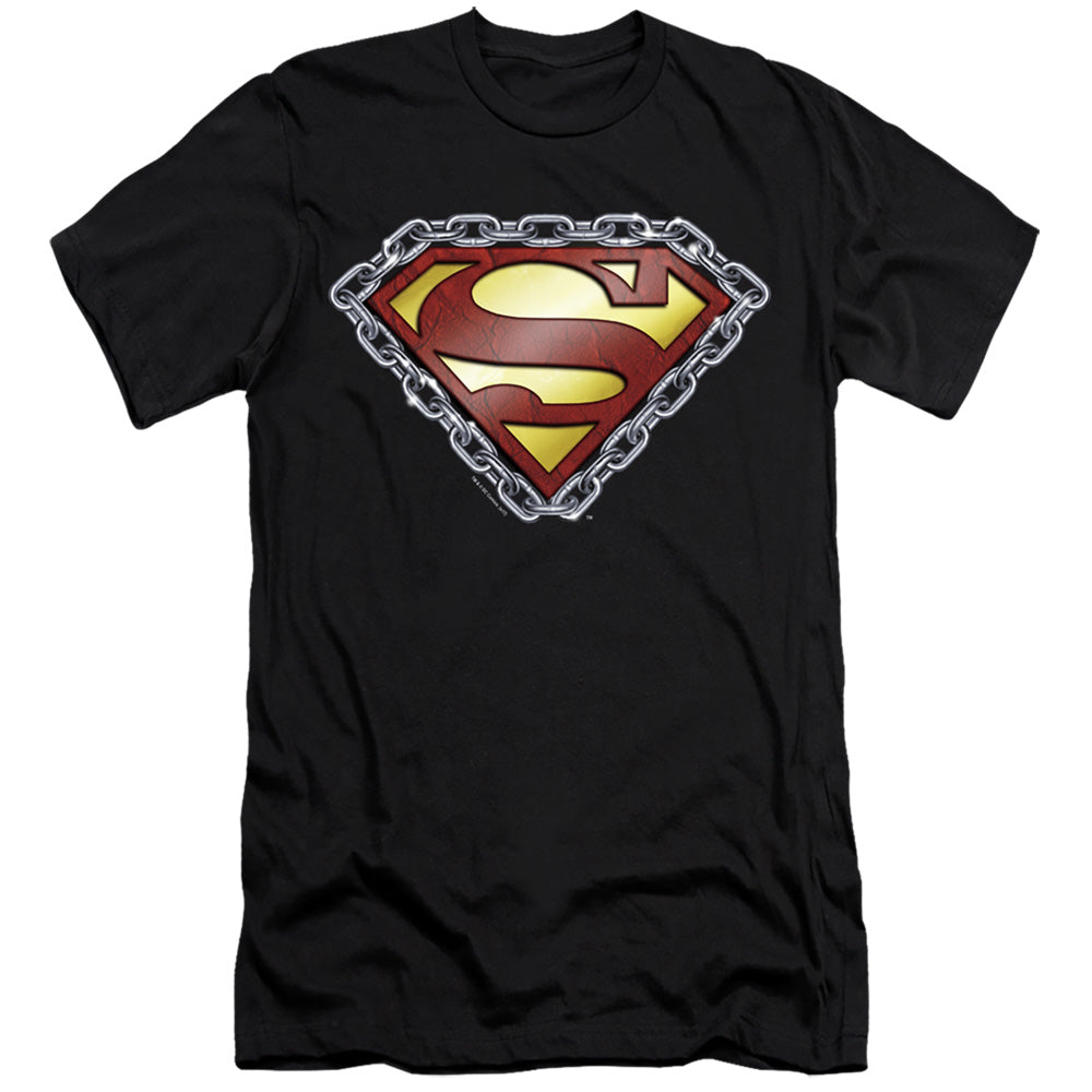 Superman - Chained Shield-premuim Canvas Adult Slim Fit 30/1 - Black