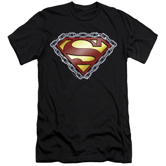 Superman - Chained Shield-premuim Canvas Adult Slim Fit 30/1 - Black