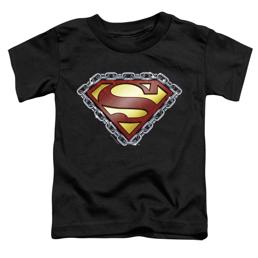 SUPERMAN CHAINED SHIELD - S/S TODDLER TEE - BLACK - T-Shirt