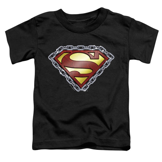 SUPERMAN CHAINED SHIELD - S/S TODDLER TEE - BLACK - T-Shirt