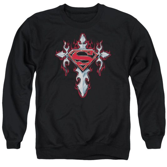 Superman - Gothic Steel Logo - Adult Crewneck Sweatshirt - Black