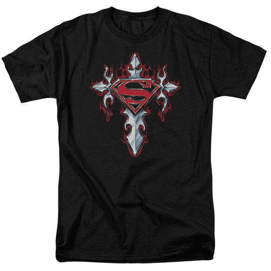 Superman - Gothic Steel Logo - Short Sleeve Adult 18/1 - Black T-shirt