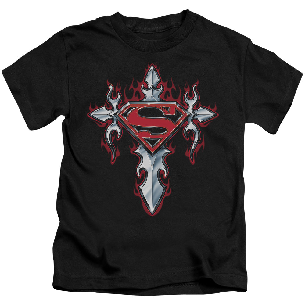 SUPERMAN GOTHIC STEEL LOGO - S/S JUVENILE 18/1 - BLACK - T-Shirt