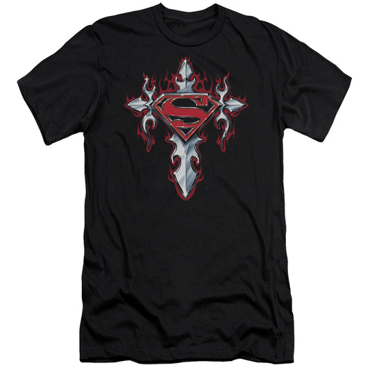 Superman - Gothic Steel Logo-premuim Canvas Adult Slim Fit 30/1 - Black