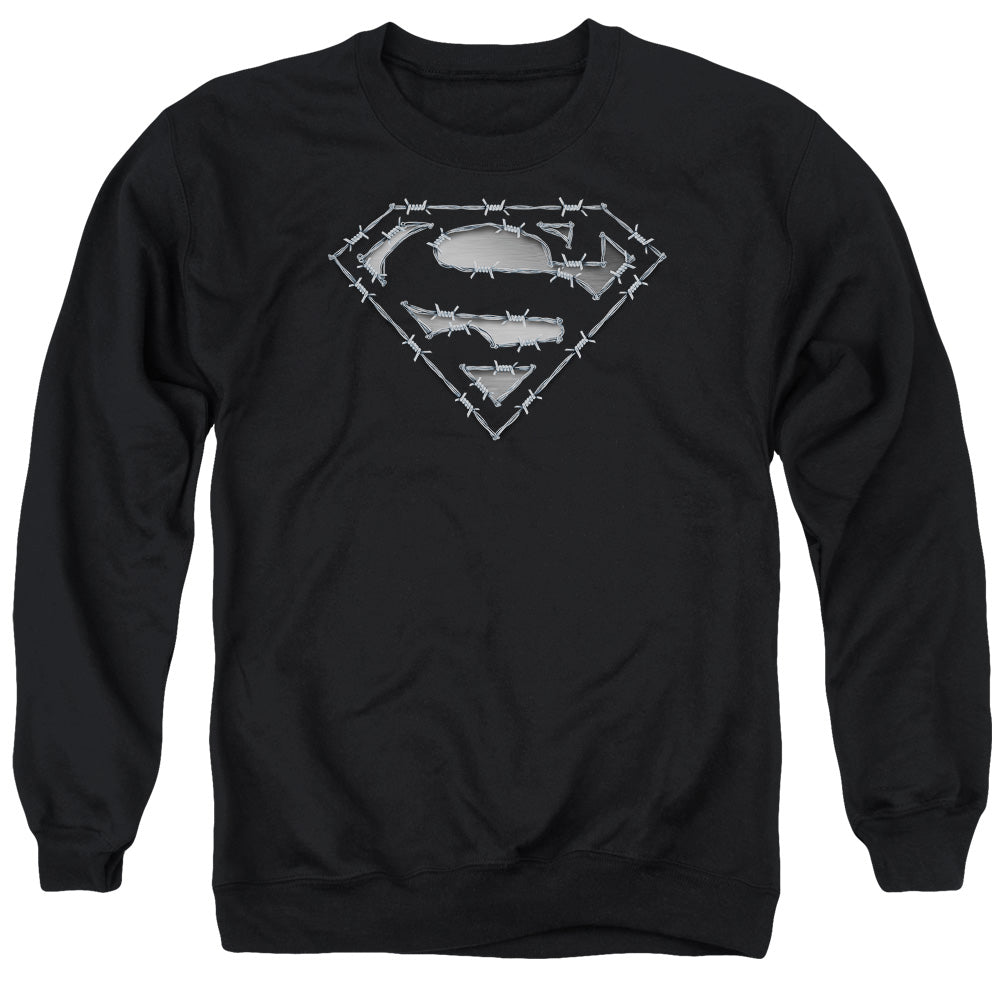 Superman Barbed Wire - Adult Crewneck Sweatshirt - Black