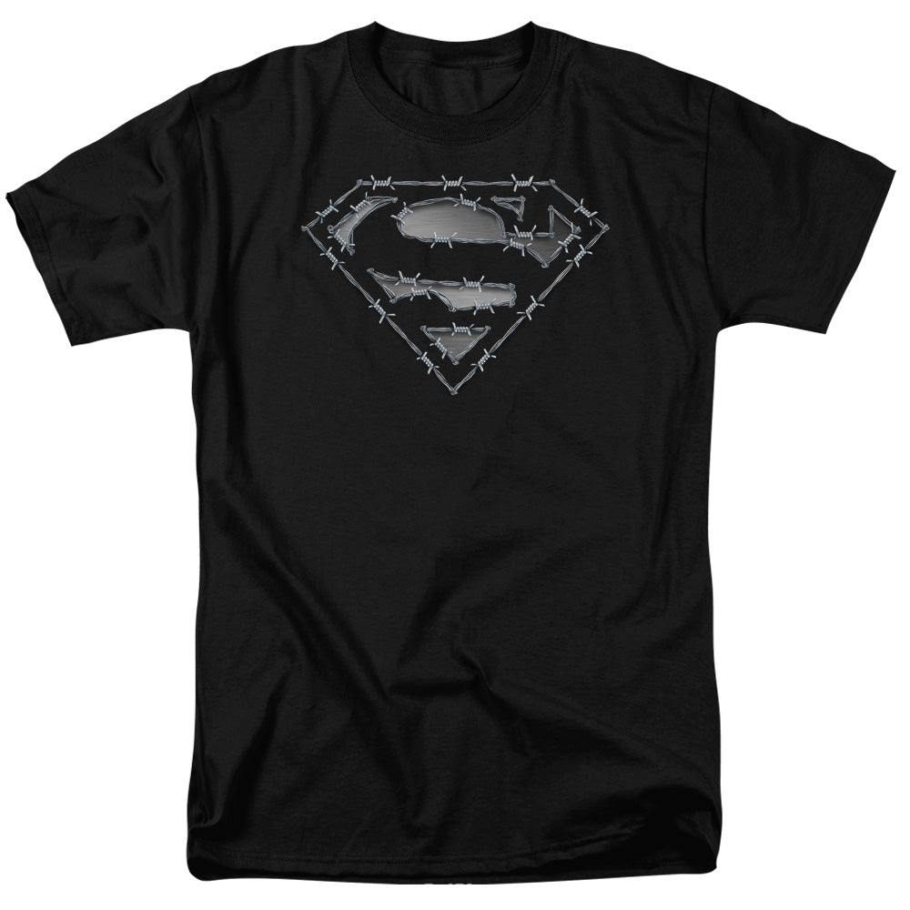 Superman - Barbed Wire - Short Sleeve Adult 18/1 - Black T-shirt