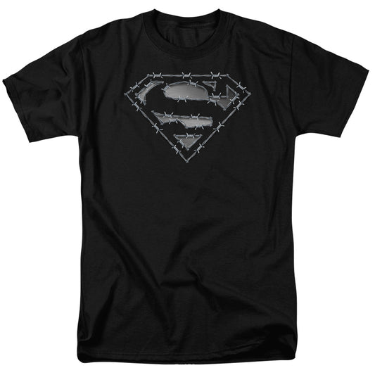 Superman - Barbed Wire - Short Sleeve Adult 18/1 - Black T-shirt