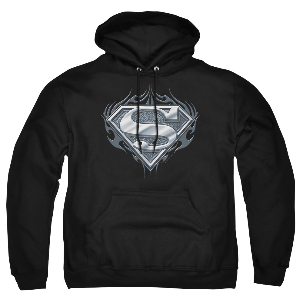Superman - Biker Metal - Adult Pull-over Hoodie - Black