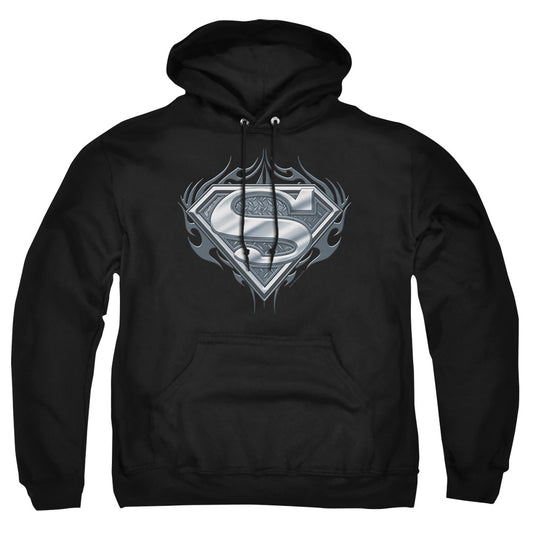 Superman - Biker Metal - Adult Pull-over Hoodie - Black