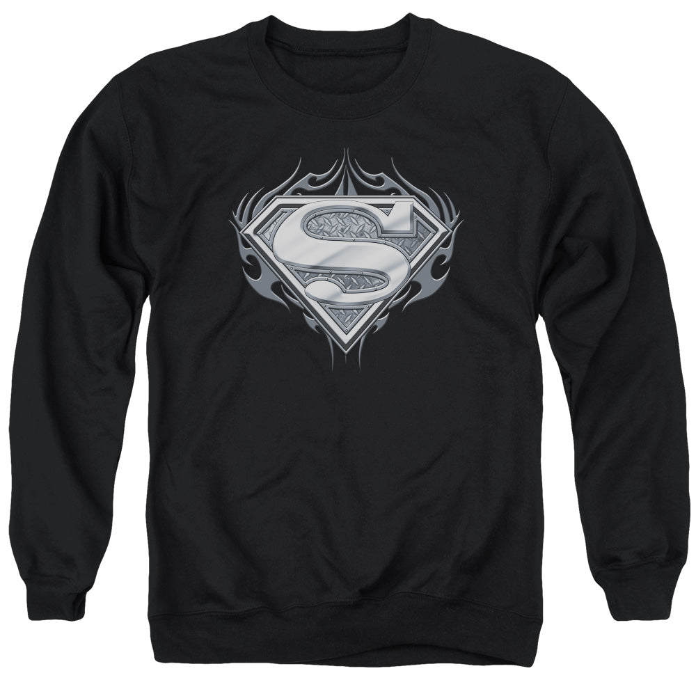 Superman - Biker Metal - Adult Crewneck Sweatshirt - Black