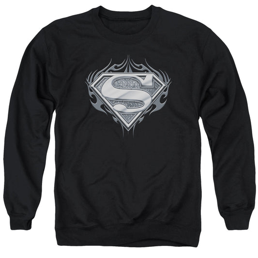Superman - Biker Metal - Adult Crewneck Sweatshirt - Black