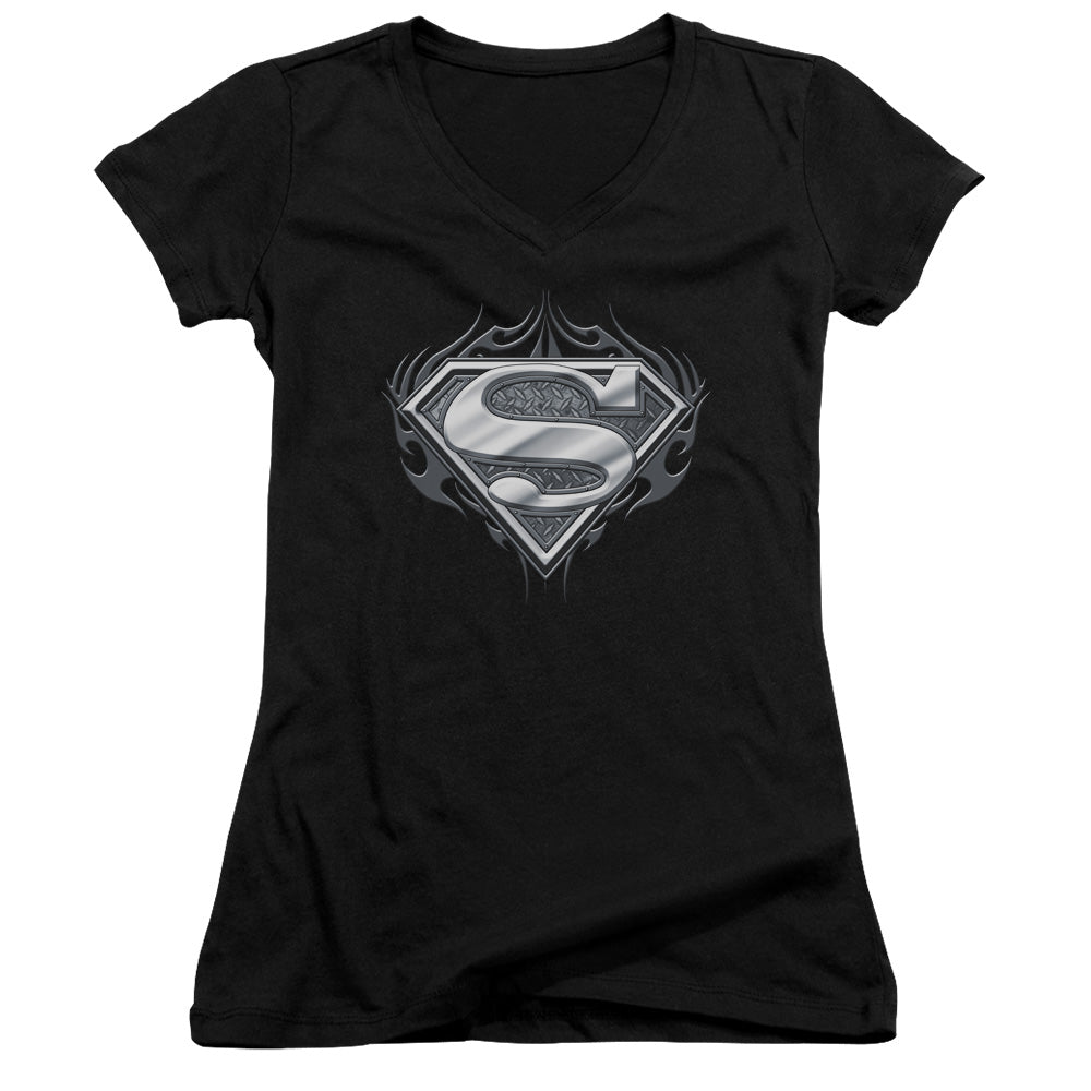 Superman - Biker Metal - Junior V-neck - Black