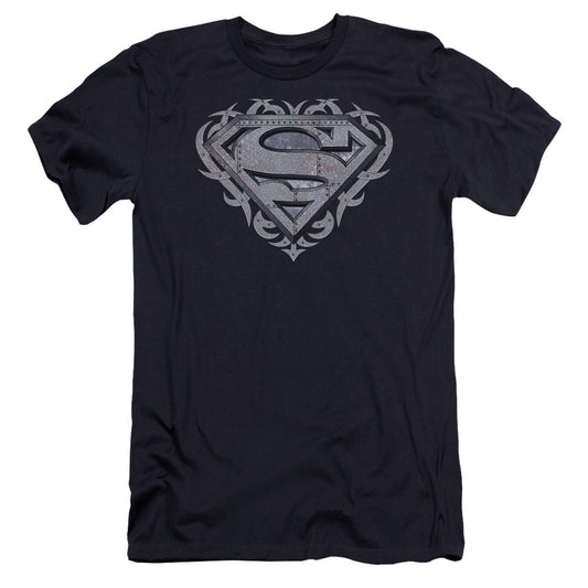 Superman - Tribal Steel Shield-premuim Canvas Adult Slim Fit 30/1 - Navy