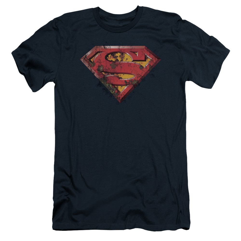 Superman - Rusted Shield - Short Sleeve Adult 30/1 - Navy T-shirt