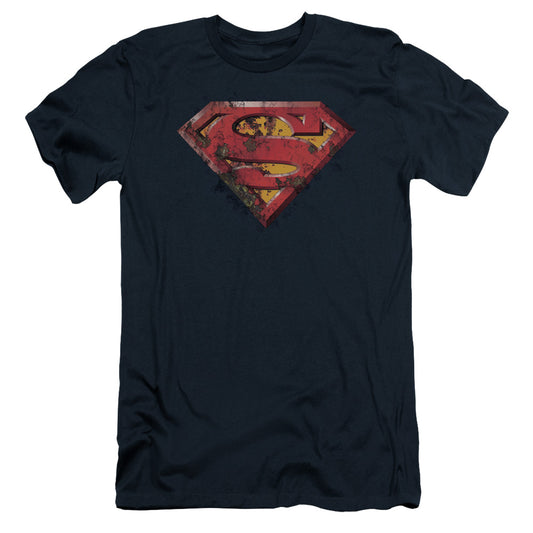 Superman - Rusted Shield - Short Sleeve Adult 30/1 - Navy T-shirt